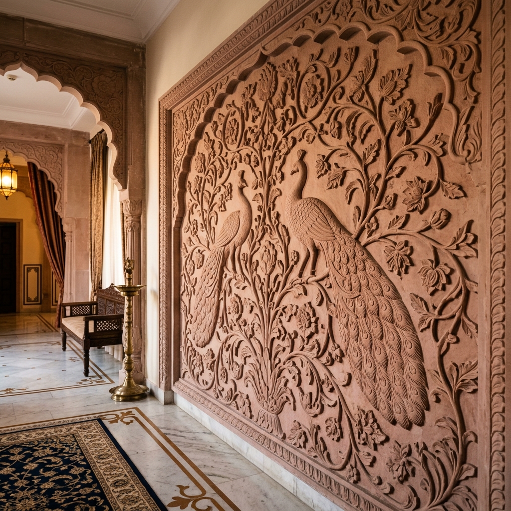 Pink Sandstone Royal Court Wall Mural